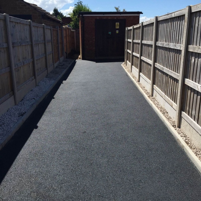 level footpath surfaced with macadam